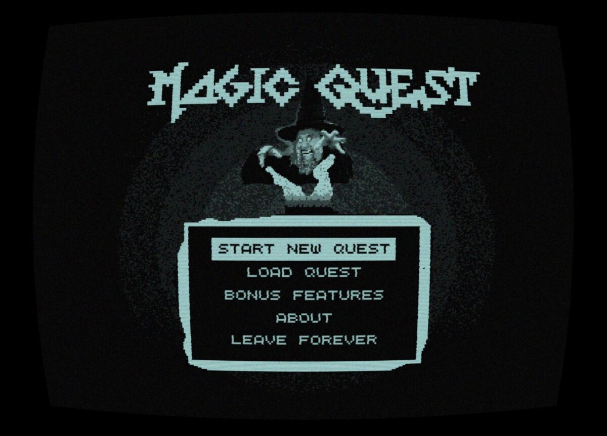 menu screen of the fictional game MAGIC QUEST